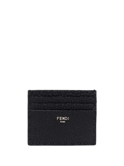 Fendi Selleria Card Holder In Noir
