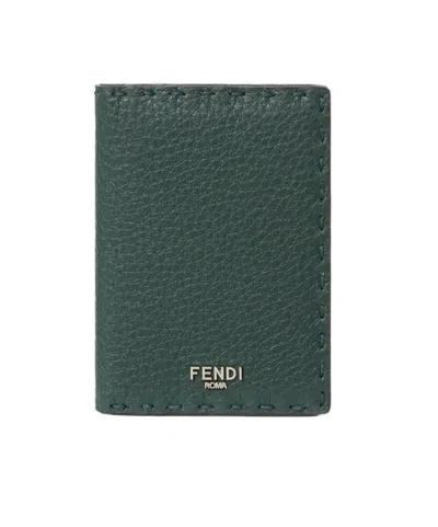 Fendi Selleria Card Holder In Green
