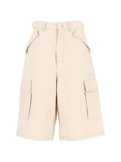 Fendi Selleria Cargo Shorts In Gold