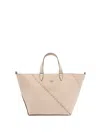 Fendi `selleria Diag` Small Shopper In Beige