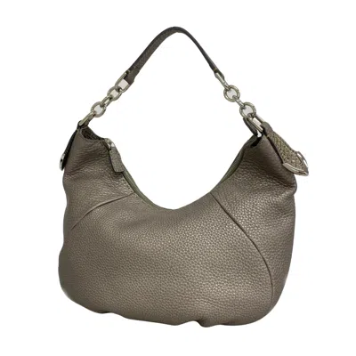 Fendi Selleria Grey Leather Shoulder Bag ()