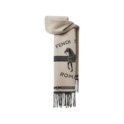 Fendi Selleria Intarsia-knit Scarf In Transparent