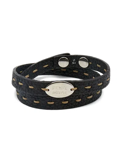 Pre-owned Fendi Selleria Leather Bracelet