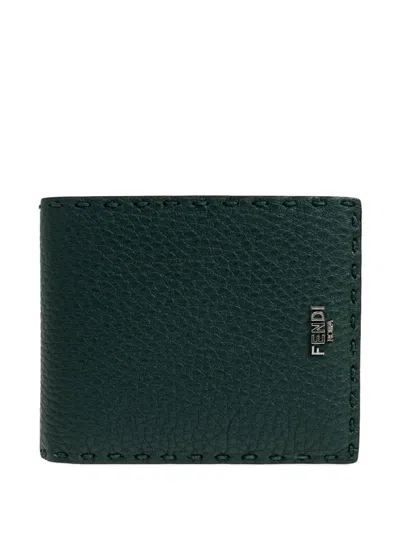 Fendi Selleria Leather Wallet In Red