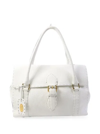 Pre-owned Fendi Selleria Linda Tote Bag In White
