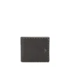Fendi Exposed Stitching Leather Bifold Wallet In Black