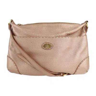 Pre-owned Fendi Selleria Metallic Pink Leather Messenger Bag Shopping Bag Shoulder Bag ()