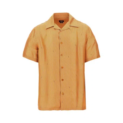 Fendi Selleria Motif Silk Shirt In Orange