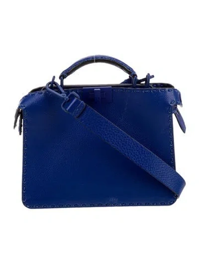 Pre-owned Fendi Selleria Peekaboo Iseeu Xcross Mini In Blue