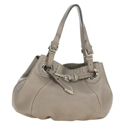 Pre-owned Fendi Selleria Pomodorino Leather Gray Leather Tote Bag Bag ()
