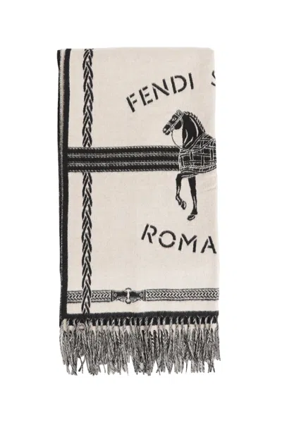 Fendi Selleria Scarf In Grey