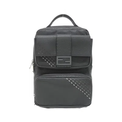Pre-owned Fendi Selleria Silver Leather Backpack ()