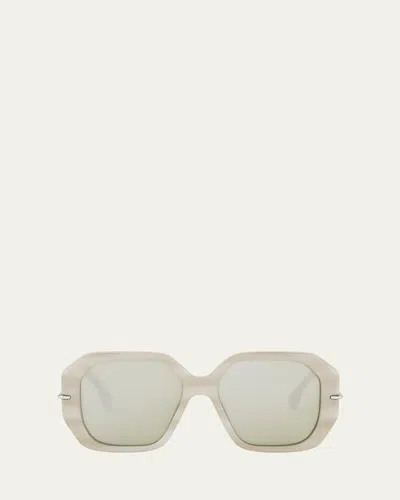 Fendi Selleria Square Acetate Sunglasses In Beige/green