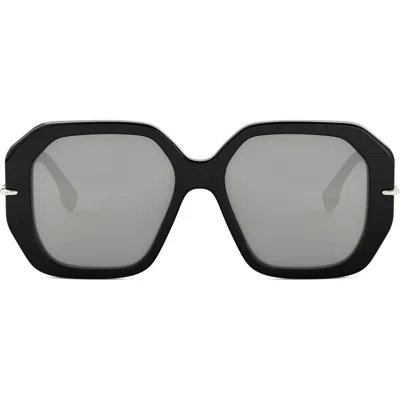 Fendi Selleria Square Acetate Sunglasses In Gray