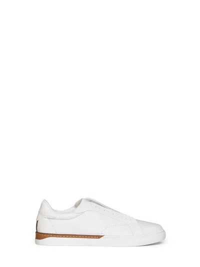 Fendi Selleria Stitching Leather Low-top Sneaker In White
