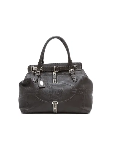 Fendi Selleria Vila Borghese Tote Bag In Black
