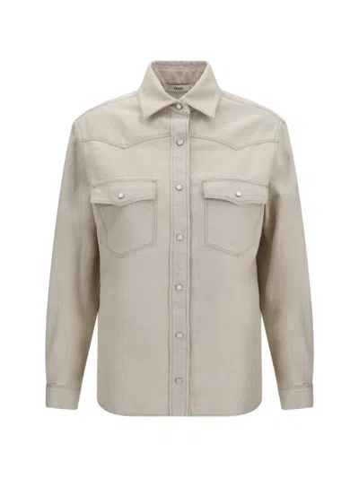 Fendi Selleria Western Shirt In Neutral