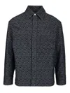 Fendi Giubbino In Denim Ricamato Uomo In Blue
