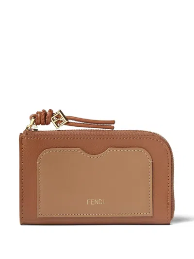 Fendi Sellier Card Holder In Brown