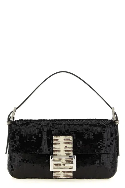 Fendi Baguette Sequin Clutch Bag In Black