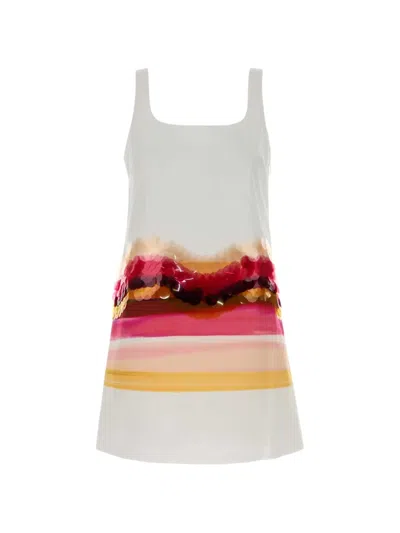 Fendi Sequin-embellished Striped Mini Dress In Multi