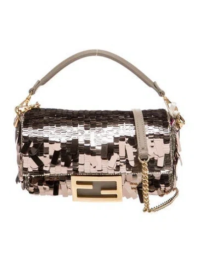 Pre-owned Fendi Sequins Baguette 2023 W/ Tags In Gold/metallic
