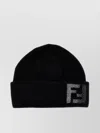 Fendi Men Black Wool Blend Beanie Hat