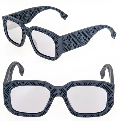 Pre-owned Fendi Shadow 40113 Gray Silver Mirror Fashion Square Sunglasses Fe40113i