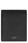 Fendi Shadow Leather Bi-fold Wallet In Black