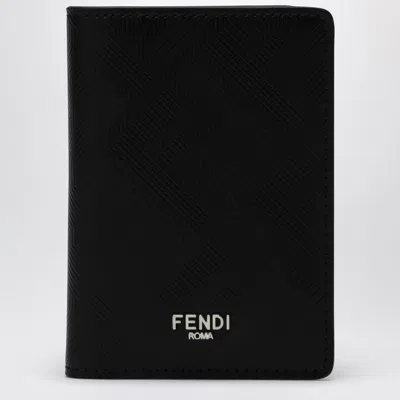 FENDI FENDI   SHADOW BLACK LEATHER CARD CASE