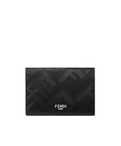 Fendi Shadow Card Holder In Black