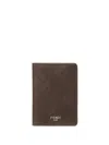 Fendi Shadow Card Holder Stitch Detailing In Brown