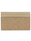 Fendi Compact Geometric Pattern Card Holder In Nude