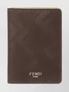 Fendi Shadow Card Holder Stitch Detailing In Brown