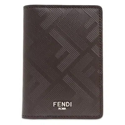 Fendi Shadow Compact Bi-fold Card Holder In ["brown","yellow"]