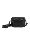 Fendi Shadow Diagonal Leather Messenger Bag In Black