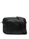 Fendi Black Crossbody Bag With Ff Motif In Leather Man In Black
