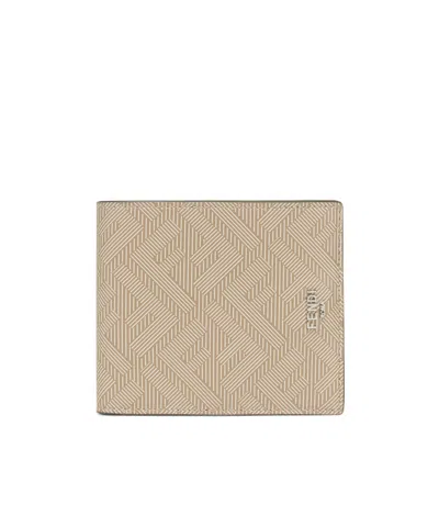 Fendi Shadow Double Fold Wallet In Nude
