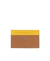 Fendi Shadow Leather Card Holder In Brown