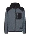 Fendi Shadow-print Panelled Down Jacket In Black