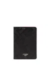 Fendi Vertical Ff All Over Card Holder Wallets Black