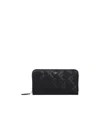 Fendi Shadow Zip Around Black And Red Leather Wallet In Black And Red