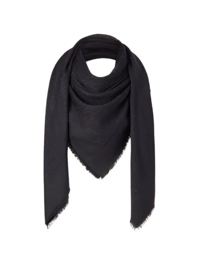 Fendi Shawl 140x140 Ff Signature In Nero