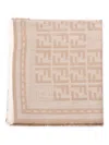 Fendi Ff Wool Scarf In Brown