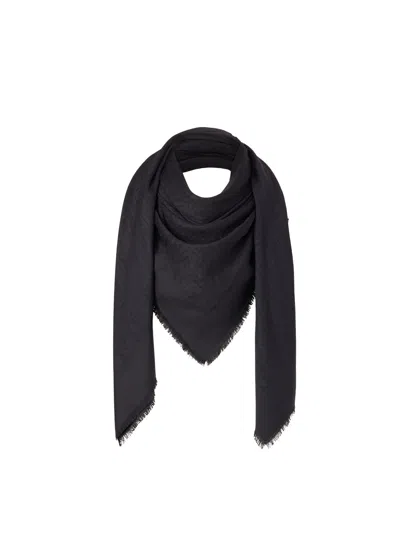 Fendi Shawl In Wool, Silk And Cashmere In Black