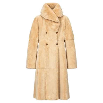 Pre-owned Fendi Sheared Mink Fur Reversible Coat In Beige