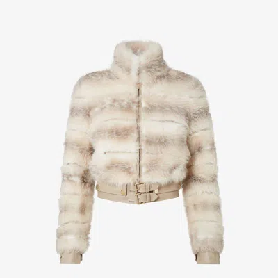 Fendi White Dorsato Shearling Jacket