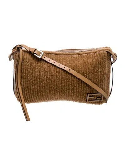Pre-owned Fendi Shearling Simply Medium In Brown