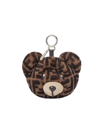 Fendi Shearling Teddy Bear Junior Charm In Transparent
