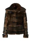 Fendi Brown Dorsato Shearling And Nappa Leather Jacket In Brown